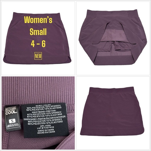 Women's Golf 32 Degrees Small 4 - 6 Skort Leggings Active Purple Flat Front New - Picture 1 of 7